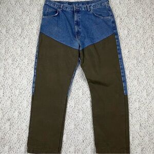 Men's Blue and Brown VTG Straight Jeans